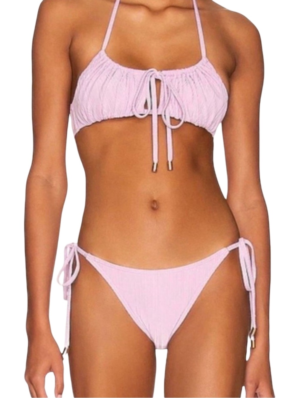 MinkPink x Revolve Lilac Two Piece Swim Suit - Size Large